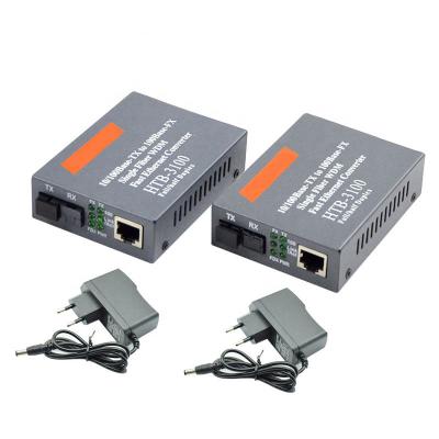 China FTTH 10 100Base-Tx to 100Base - RX Single Mode Simplex Fiber Fast Ethernet HTB-3100 Fiber Media Converter for sale