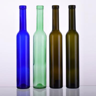 China 375ml Beverage Colored Round Glass Wine Bottle For Ice Wine Liqueur Wine for sale