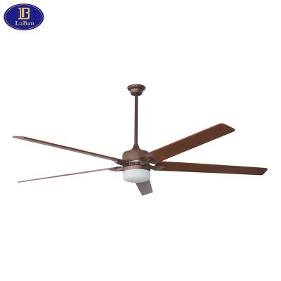 China LuBan Remote Control 76 Inch Ceiling Fan with Remote Control, 5 Solid Blades, Quiet Reversible DC Motor, 5 Speeds, 22W LED for sale