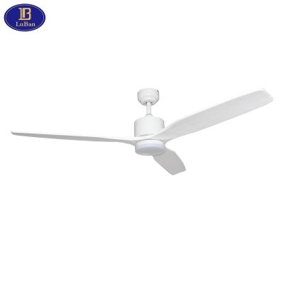 China LuBan Remote Control 52/42 Inch Ceiling Fan with Remote Control, 3 Solid Wood Blades, Silent Reversible DC Motor, 5 Speeds, 15W LED for sale