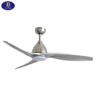 China Modern Design Remote Control 52 Inch Ceiling Fan with LED Light Remote Control, 3 ABS Blades, Silent Reversible DC Motor, 5 Speeds for sale