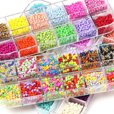 China Crystal Glass 12 Color Boxed Rice Beads Colorful Beads DIY Jewelry Accessories Set Painting Loose Beads 3mm Factory Wholesale for sale