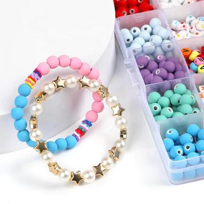 China Amazon 15 Hot Grid 6mm Ceramic Pottery Soft Round Box DIY Bracelet Bead Set Accessories for sale