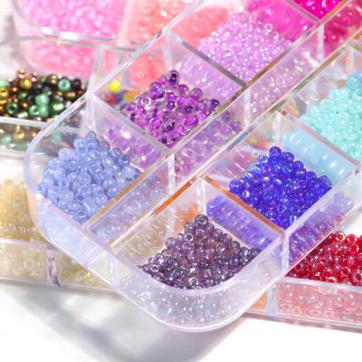 China Crystal Factory direct sales 3mm 12 colored rice glass beads combination set diy handmade beaded bracelet jewelry accessories for sale