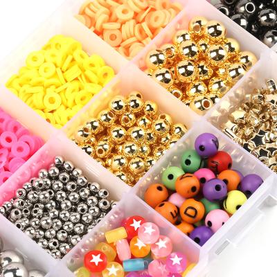 China Ceramic Pottery Set 15 Color Grid Box DIY Soft Bead Bracelet Beaded Jewelry Accessories Loose Beads for sale