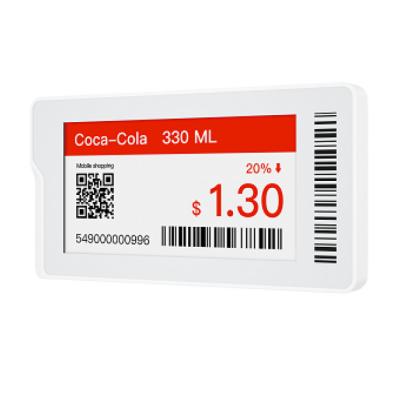 China 2.13 inch 3 color cheap digital price tags for supermarket and retail stores 70*30*13 mm for sale