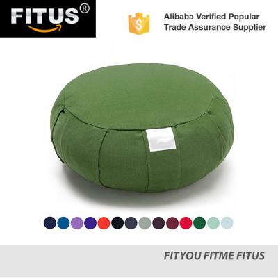 China FITUS Washable Organic Cotton Buckwheat Or PP Cotton Fill Handle Unique Design Premium Yoga Meditation Zafu Cushion for sale