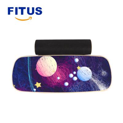 China Durable FITUS Custom Design Specialty Core Strength Training Balance Board With Wheel Roller for sale