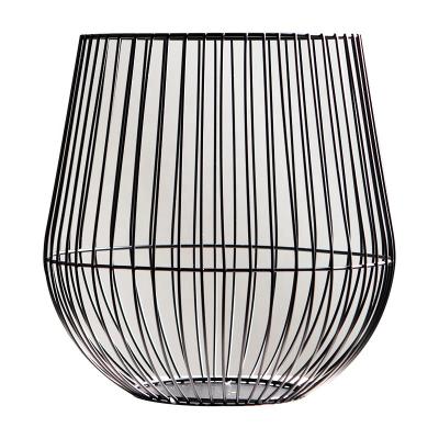 China Home Decoration Home Decor Black Metal Wire Led Decorative Candle Holder Tealight Sconce for sale