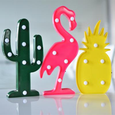 China 3D Decoration Christmas Light Flamingo Pineapple Cactus Night Lights Marquee LED Letter Night Lamp for Baby Bedroom Decoration Kids Gift for sale