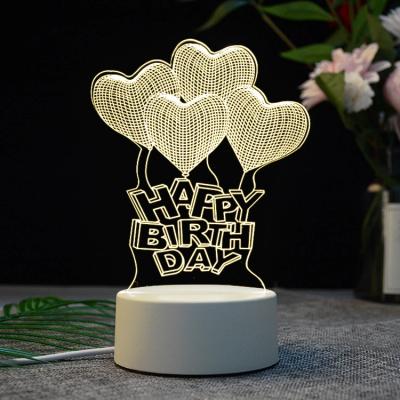 China Switch To Choose Hot Color Sales Promotion Birthday Gift 3D Optical Led Lamp Customized Light 3d Illusion Night Light for sale