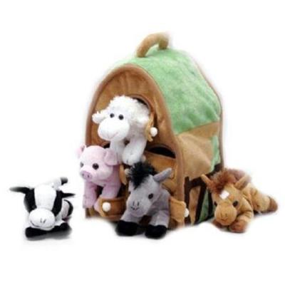 China 2021 Animal Farm House Puzzle Pet Training Dog Plush Soft Squeaky Toys Customized for sale