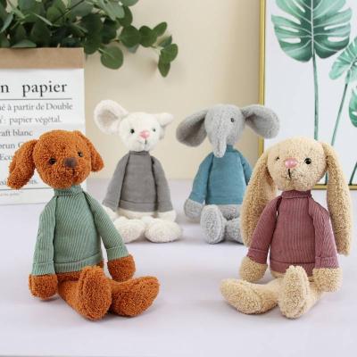 China Hot Selling Cartoon Long-leg Plush Toy Warm Heart Series Action Stuffed Elephant Rabbit Doll Toy for sale