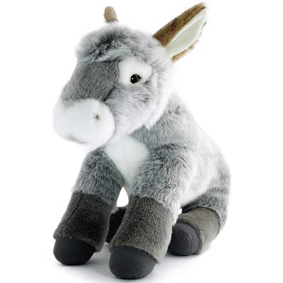 China Custom Donkey Stuffed Plush Amazon Plush Toy Soft Fur Gray Adorable Playtime Donkey Toy for sale