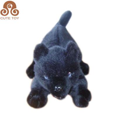 China Plush Toy Makers Stuffed Plush Animal Black Wolf Stuffed Toy for sale