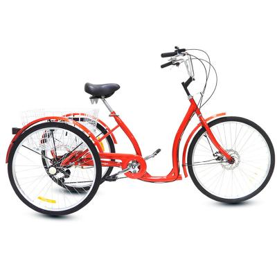 China Cheap Wholesale Adult Tricycles 26 Inch 7 Speed ​​3 Wheel Large Adult Tricycle for sale