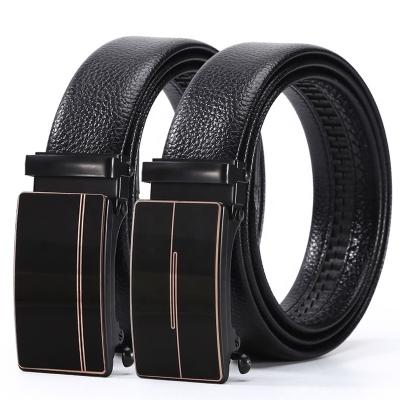 China Wholesale Casual Adjustable Men Business Metallic Automatic Buckle Belts PU Leather Belt for sale