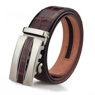 China Wholesale Leather Belt Automatic Ratchet Buckle PU Waist Belt Fashion Men Leather Belt for sale