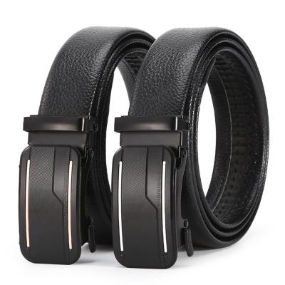 China Factory OEM Casual Custom Belts Mens PU Leather Belt For Man Automatic Belt Ratchet Buckle Good Quality for sale