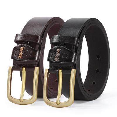 China Comfortable good quality men's leather belt designer belts men tie up fashion vintage pin buckle for jeans store products for sale