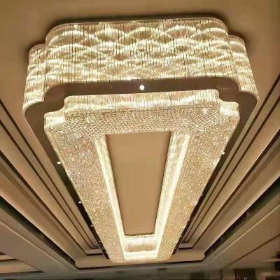 China Hotel Lobby Lights Large Modern Decorative Pendant Project Ceiling Hand Made Hanging Chandeliers with Glass or Crystal for sale