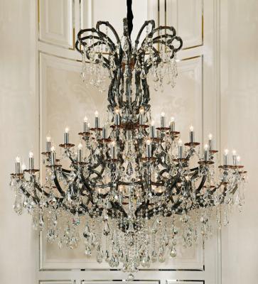 China Large Contemporary Crystal Chandelier Lighting Black Pendant for sale