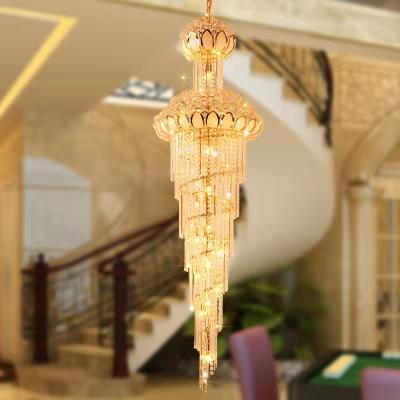 China Wholesale Traditional Modern Luxury Crystal Chandelier Lighting Wedding Hotel Stair Pendant Chandelier for sale