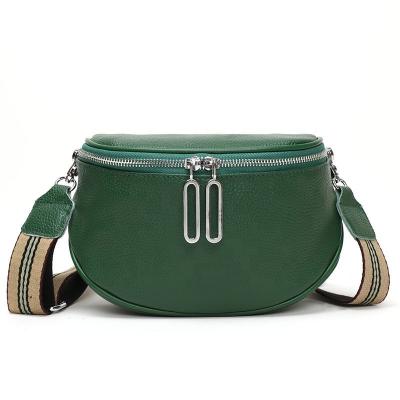 China Fashion Large Cross - Body Saddle Bags For Women Motorcycles Leather Fanny Pack Trunk Bag Shell Dumpling Tide Genuine Vegan Waist Bag for sale