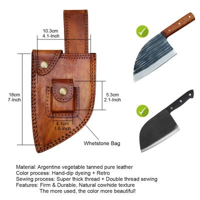 China Hunting knife | Tactical Knife Genuine Leather Handmade Butcher - Forged Kitchen Knife - Knife - Chopper Knife - Vegetable Tanned Pure Cowhide - Firm Durable for sale