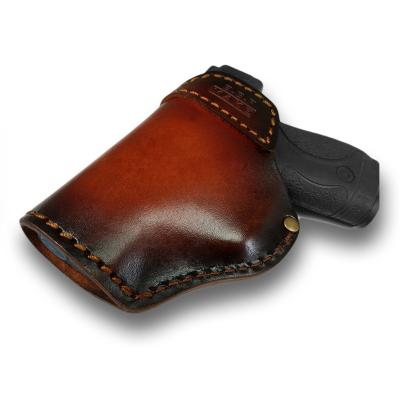 China Pure Vegetable Tanned Cowhide Gun Holster Leather For S&W M&P Shield - 22 23 26 27 32 33 42 43 / Springfield XDS IWB G17 19 Holsters Lance Bag Accessories for sale