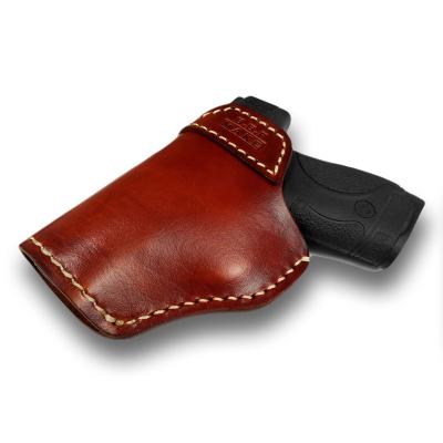 China Pure Vegetable Tanned Cowhide Gun Holster Leather Sheath For S&W M&P Shield - G17 18 19 22 23 26 27 32 33 42 43 Springfield XDS IWB Gun Bag Accessories for sale