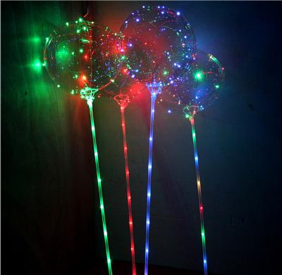 China Advertising Toy Light Wave Balloon LED lamp string transparent balloon 20 inch led balloon light for sale