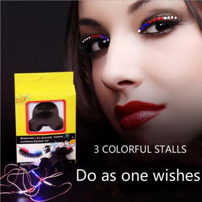 China China Factory Colorful Party Club Halloween Masquerade Supplies LED Glowing Eyelashes for sale