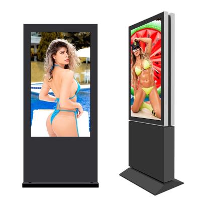 China 55 inch 2000nit indoor ad display, lcd kiosk stand, outdoor lcd digital signage totem for sale