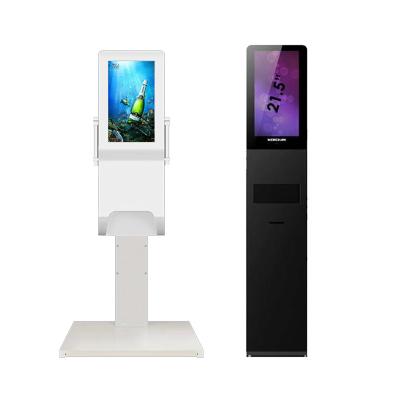 China 21.5 Inch Indoor Advertising Player Display Screen Hand Sanitizer Disinfection Hand Sanitizer Dispenser Kiosk for sale