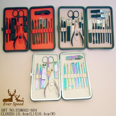 China High Durable Stainless Steel Travel 18Pcs Colorful Manicure Set for sale