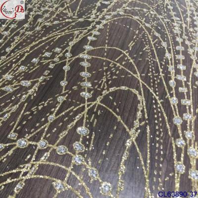 China lisami black sugar glitter wedding anti-static fabric for evening prom dress for sale