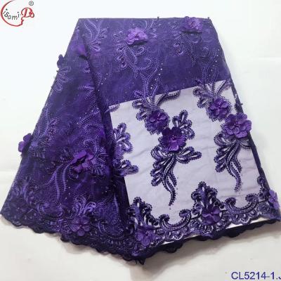 China Anti-static embroidery CL5214 2021 elegant french lace 3d flower lace for sale