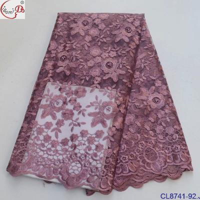 China Anti-static French Elegant Embroidery French Lace 100% Polyester Lace Top 2020 Selling Bridal French Lace In Stock for sale