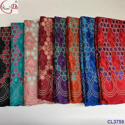 China Viable ready to ship 5 yards Swiss lace fabric embroidery cotton lisami for sale