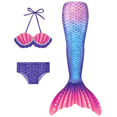 China Girl's new 2021 antibacterial three-piece bikinis in Europe and America can add fins mermaid swimsuit for sale