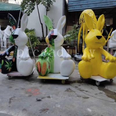 China Wholesale Themes Cartoon China Factory Movie Fiberglass Animal Rabbit Statue For Sale for sale