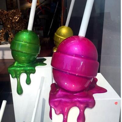 China China Pop Art Sculpture Candy Most Popular Style Fiberglass Lollipop Drip Sculpture For Sale for sale