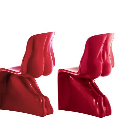 China China Art Deco Office Interior Design Fiberglass Him And His Shiny Red Chair Sculpture for sale