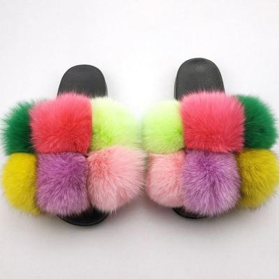 China Cushioning New Styles Comfortable Fluffy Slipper With Straps Custom Sign Wholesale Women Flip Flop Fluffy Slippers for sale