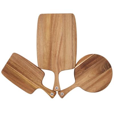 China Small Disposable Acacia Wood Bamboo Wood Chopping Plates Kitchen Good Quality Cutting Board Set of 3 With Handle for sale