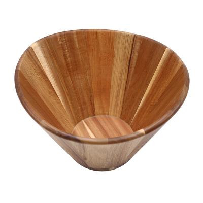 China Viable Creative Different Sizes Engraved Logo Wooden Salad Bowl Plate for sale