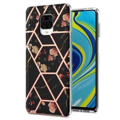 China Anti-fall Electroplate Polished Durable Marble Design Phone Case For Xiaomi Redmi Note 9 Max Pro for sale