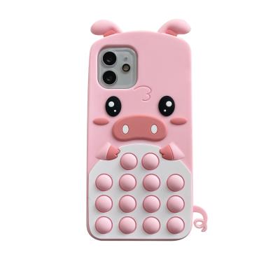 China Shockproof Hot Sale 3D QQ Pig Amazone Soft Liquid Silicone TPU Phone Case For iPhone Cases for sale