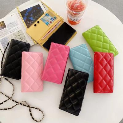 China Anti-fall Plain Colorful Color Card Bag Wallet Luxury Leather Phone Bags For iPhone 13 mini 13 pro Max Phone Cases for sale